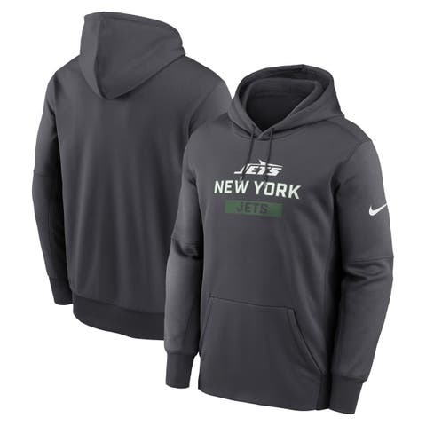 Men's Nike Anthracite New York Jets Toss Sweep Performance Pullover Hoodie