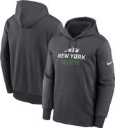 Nike Men's Nike Anthracite New York Jets Toss Sweep Performance Pullover Hoodie
