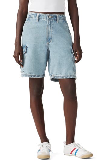 Levi's® Mid Rise Baggy Denim Cargo Shorts In Too Clean