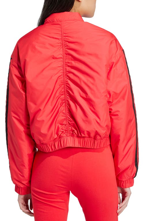 Adidas Originals Adidas Essentials 3-stripes Water Repellent Crop Track Jacket In Red