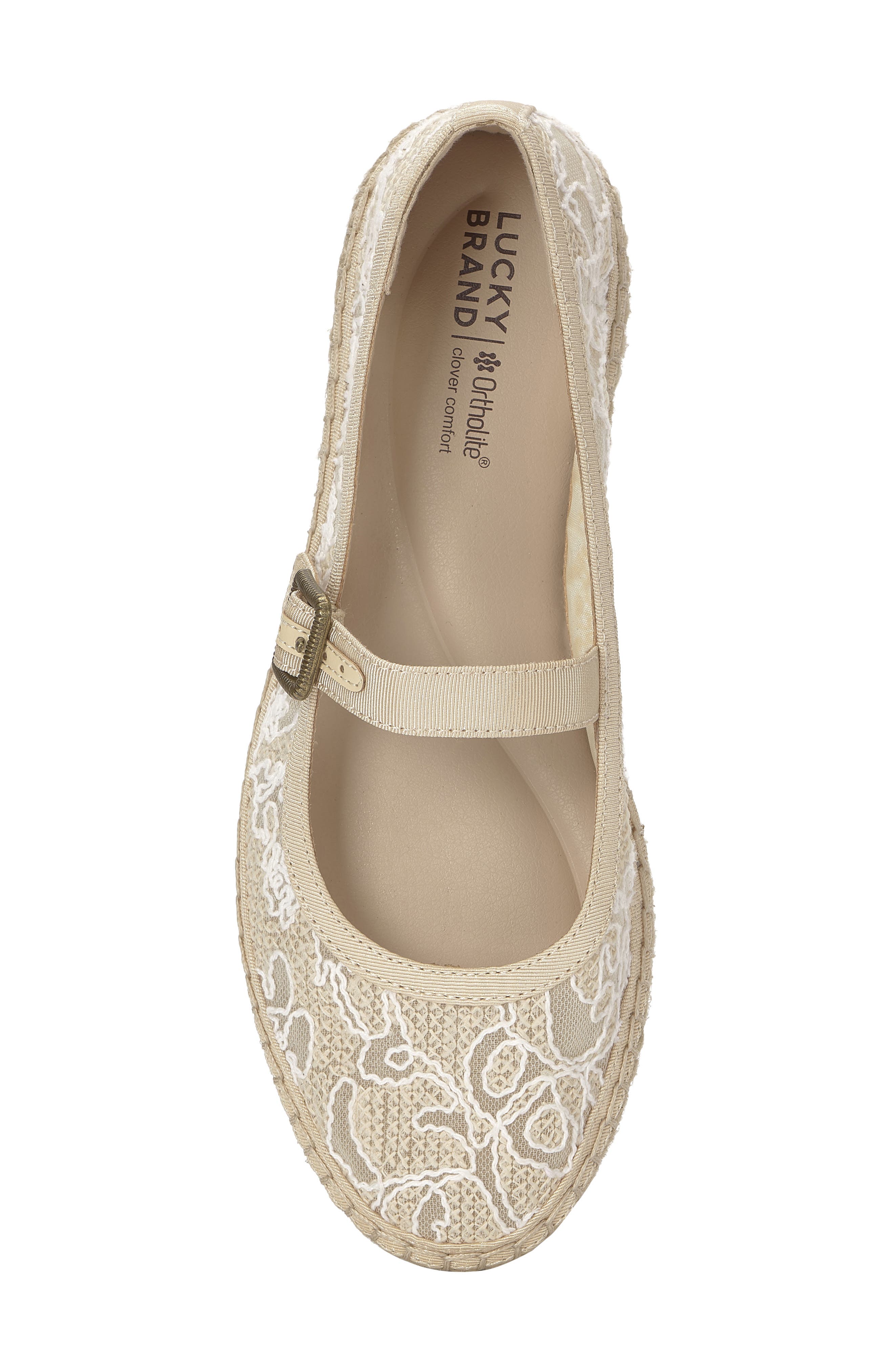 Lucky Brand Orlyna Espadrille Mary Jane Flat, Alternate, color, Natural/ Bone Light Grey