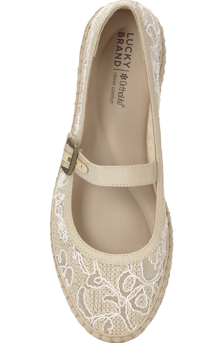 Lucky Brand Orlyna Espadrille Mary Jane Flat, Alternate, color, Natural/ Bone Light Grey