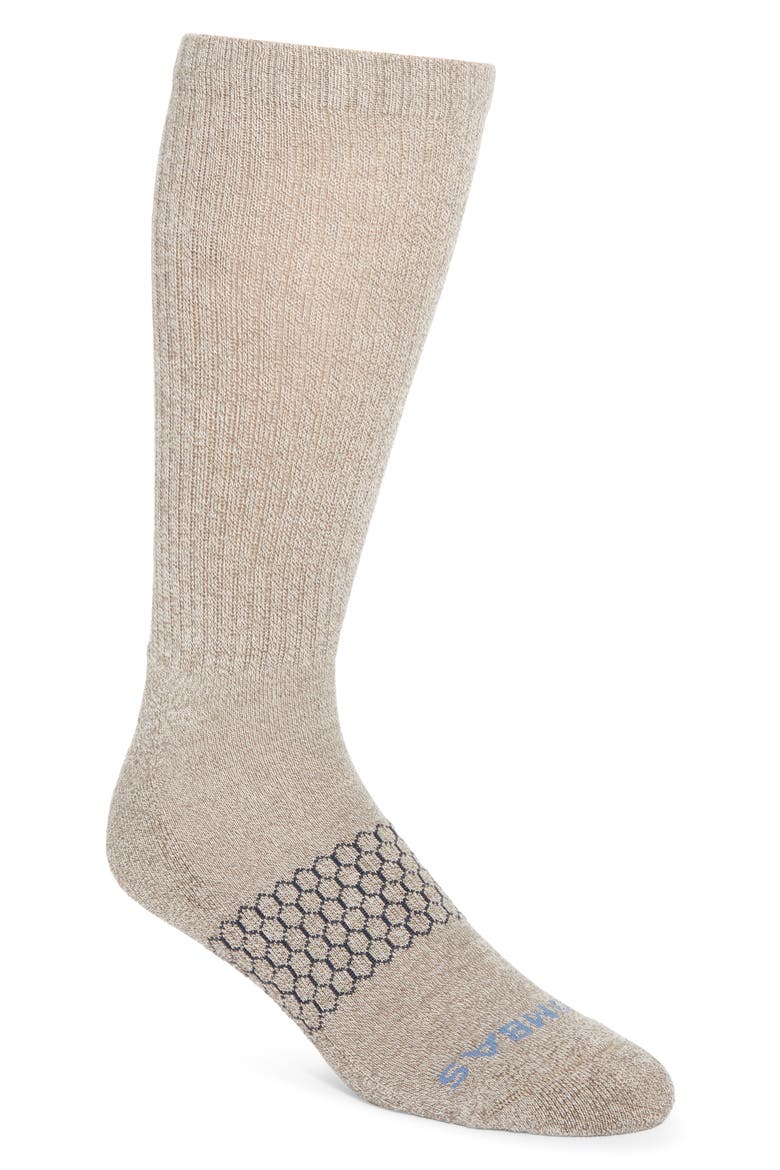 Marled Crew Socks, Main, color, BIRCH