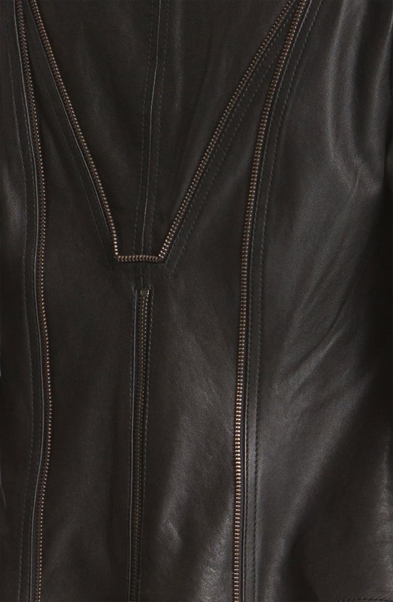 Haute Hippie Zip Front Leather Blazer, Alternate, color,