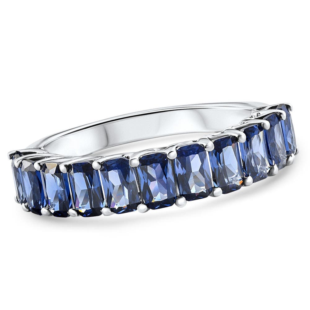 Bliss Diamond 2.50Ct Blue Sapphire Wedding Anniversary Ring Stackable ...
