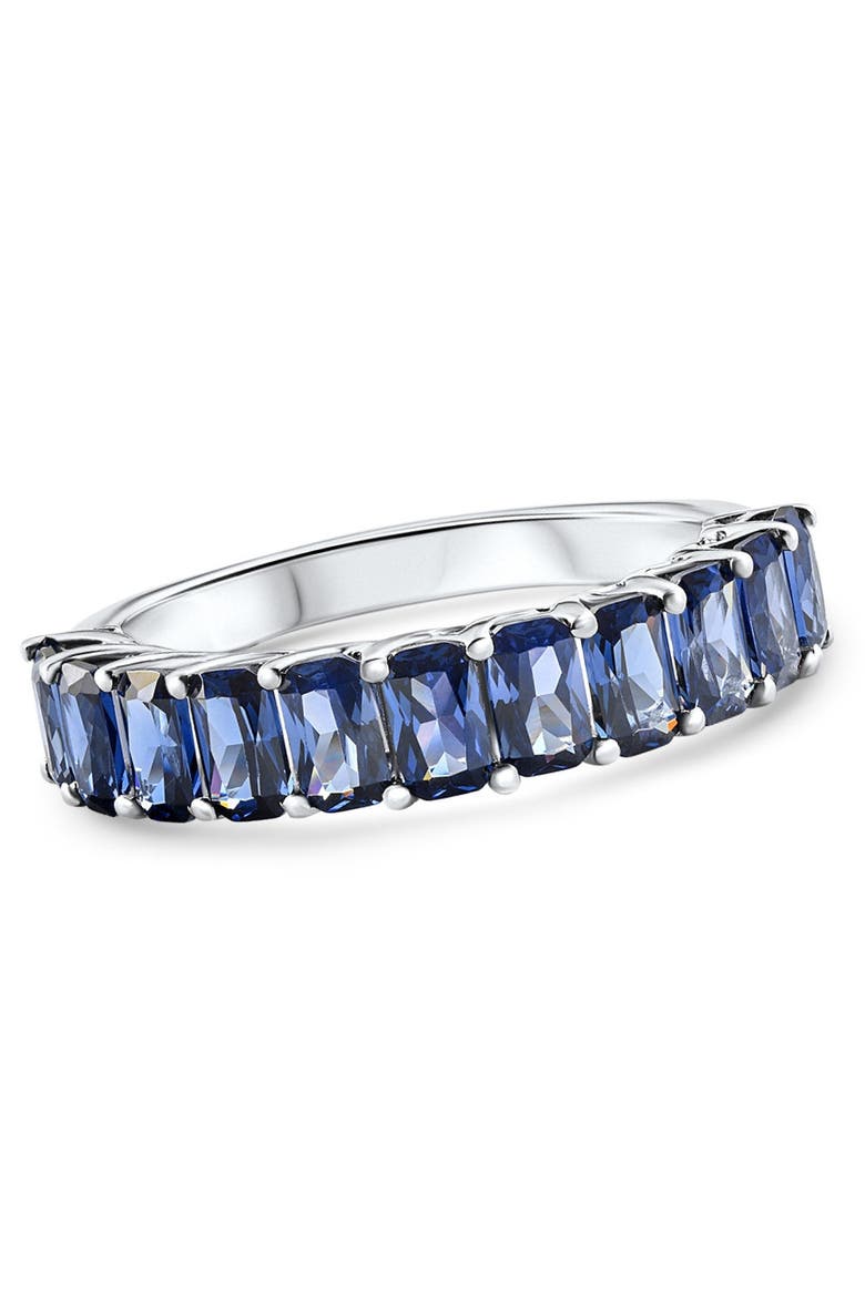 2.50Ct Blue Sapphire Wedding Anniversary Ring Stackable 14k Gold Band, Alternate, color, 14k White Gold
