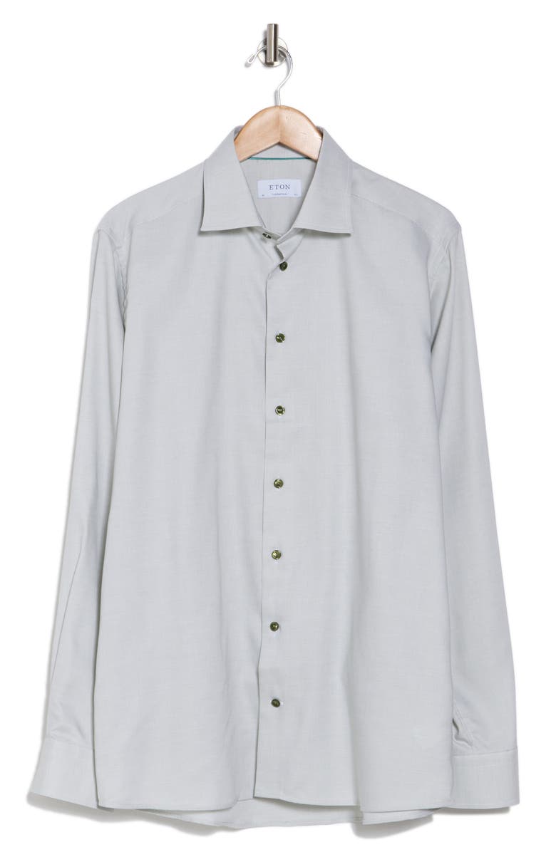 Eton Contemporary Fit Dot Cotton Dress Shirt, Alternate, color,