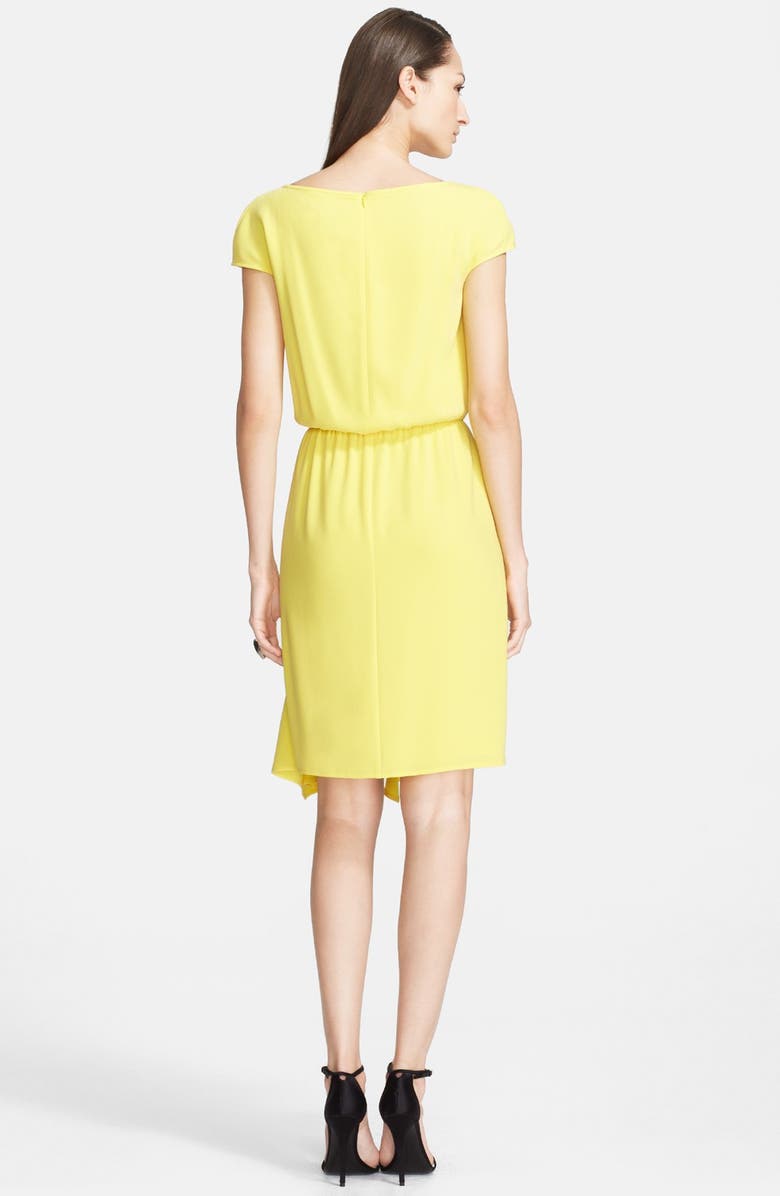 St. John Collection Bateau Neck Luxe Crepe Blouson Dress, Alternate, color, 