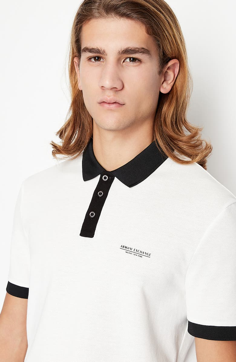 Armani Exchange Solid Cotton Polo Shirt, Alternate, color,