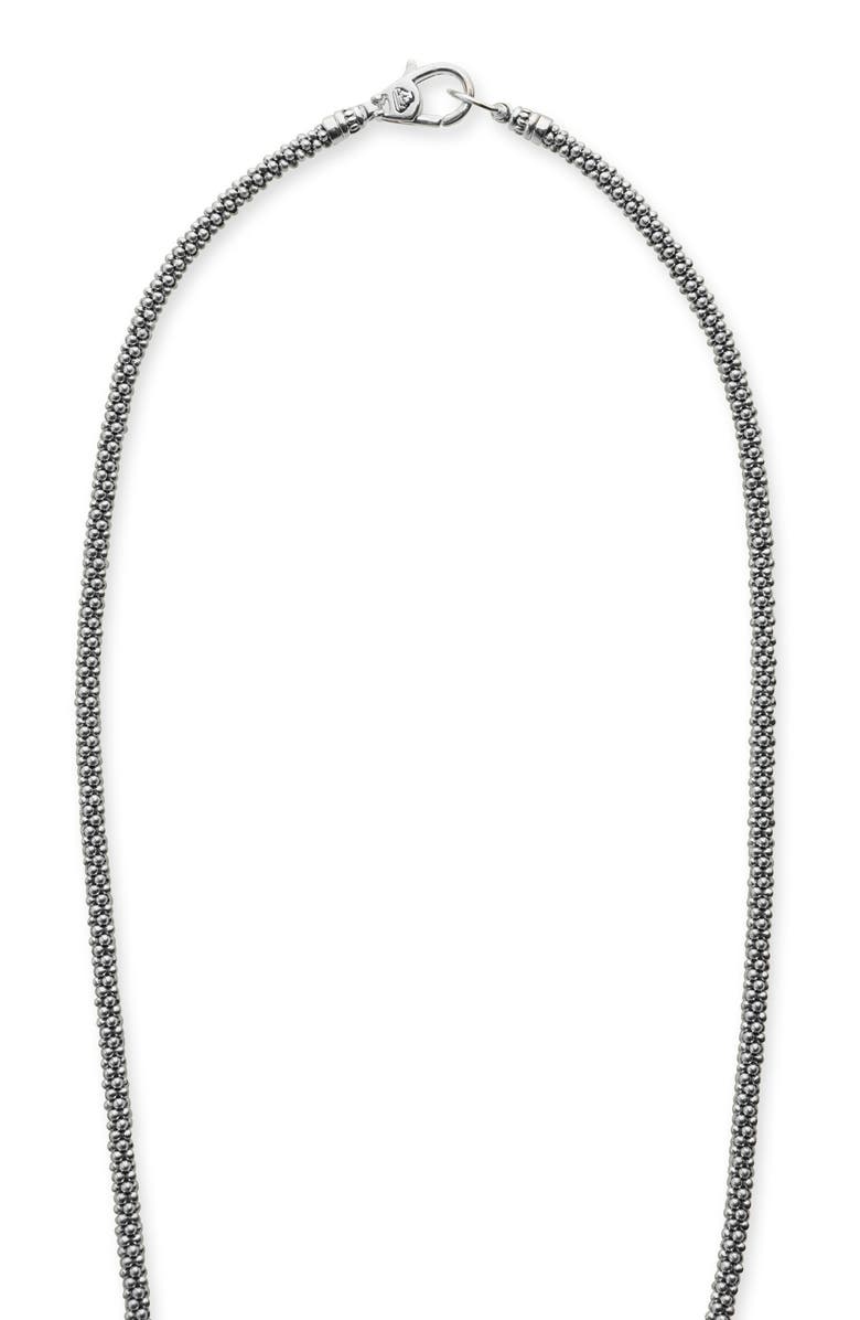 LAGOS Luna Freshwater Pearl & Diamond Lux Pendant Necklace, Alternate, color, Silver