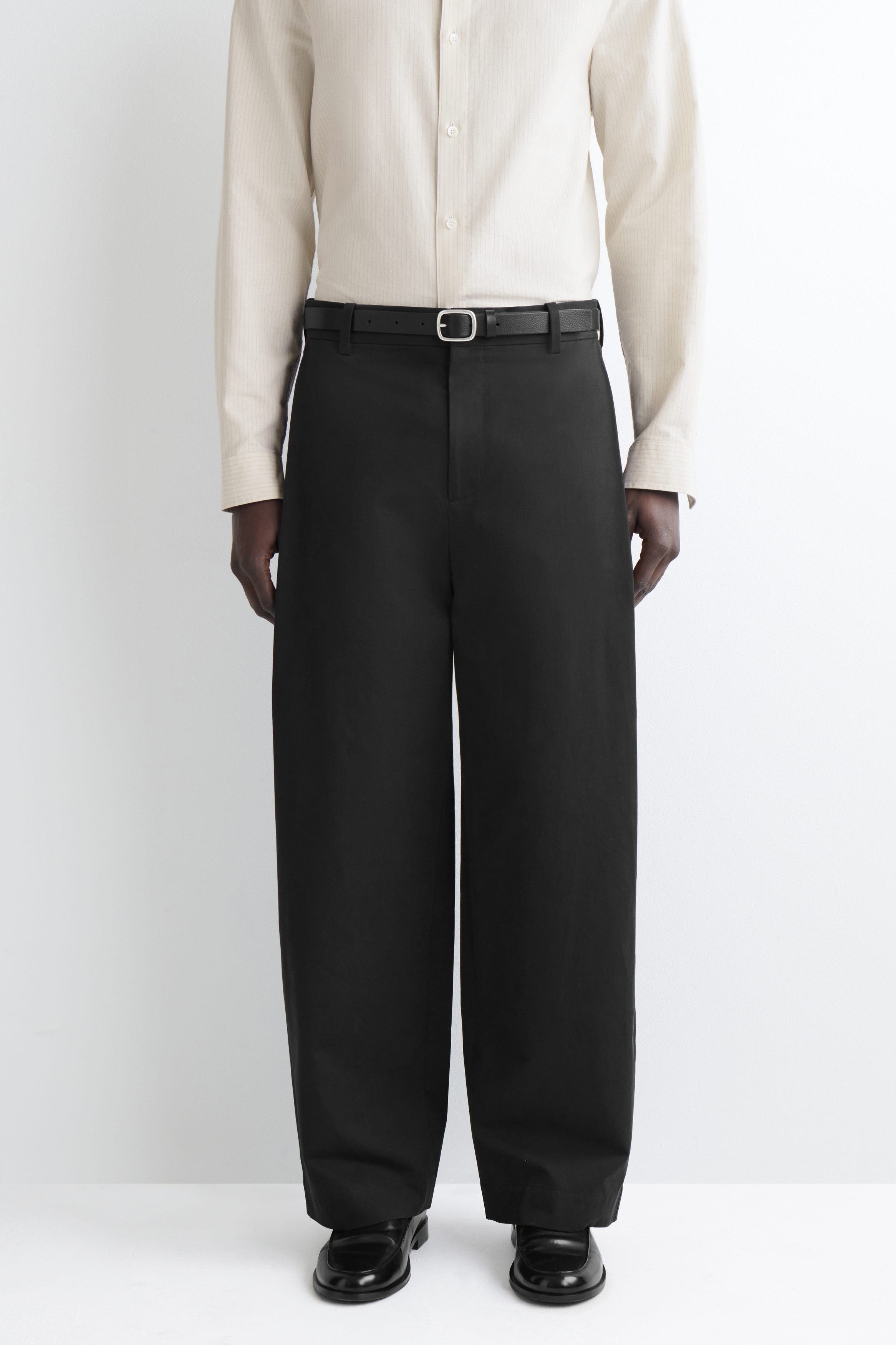 Wide-Leg Pleated Cotton Pants - image 2