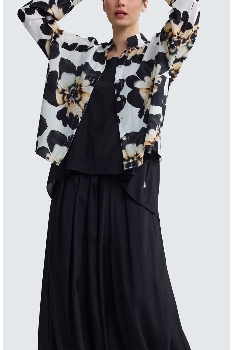Amaris Floral Print Stand Collar Shirt, Alternate, color, Beige
