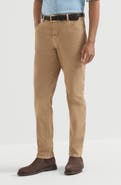 Brunello Cucinelli Garment-dyed comfort lightweight denim traditional fit five-pocket trousers