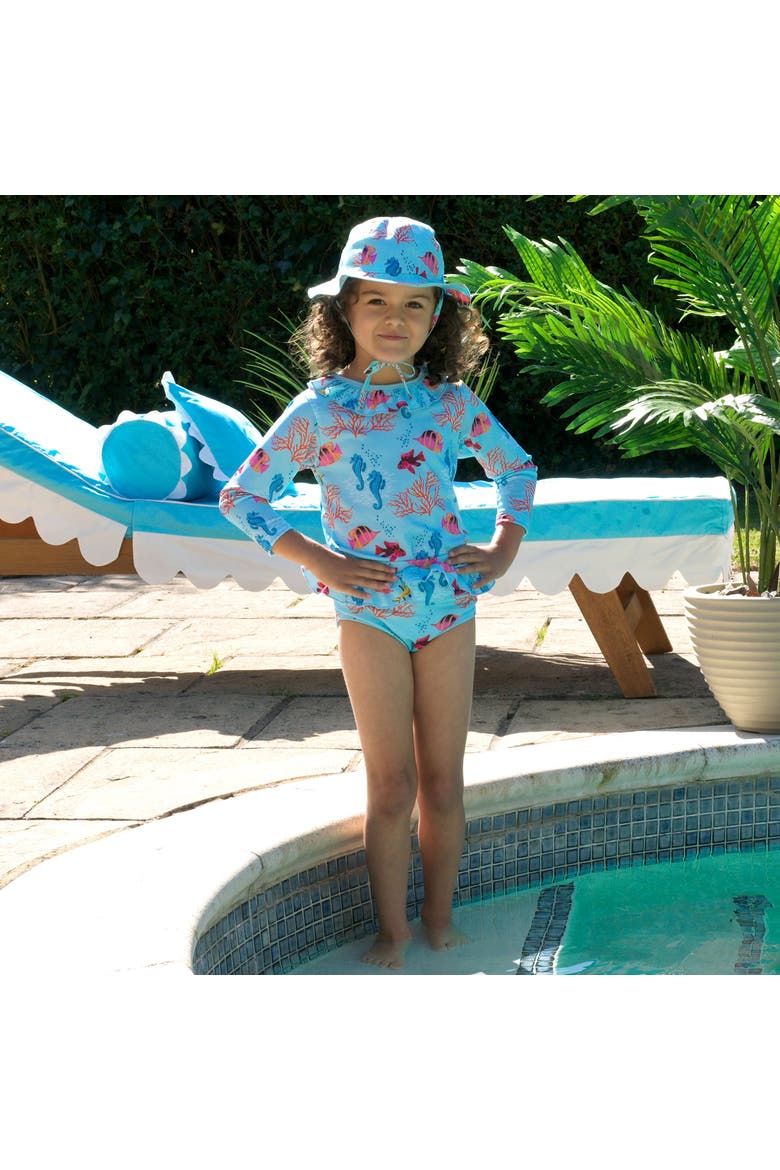 Coral Reef Rashguard Set, Alternate, color, Blue