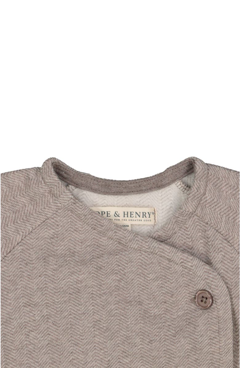 Hope & Henry Baby "Fleece Kimono Top, Legging, and Bonnet Set", Infant, Alternate, color, Brown