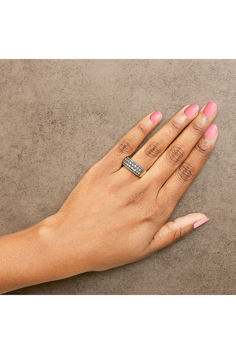 10K Yellow Gold Plated .925 Sterling Silver 3/4 ctw Champagne Diamond Band Ring, Alternate, color, Yellow Gold over Silver
