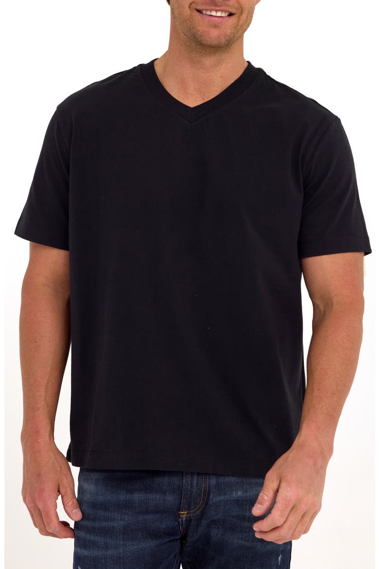 Roger Relaxed Fit V-Neck Cotton Jersey T-Shirt, Main, color, BLACK