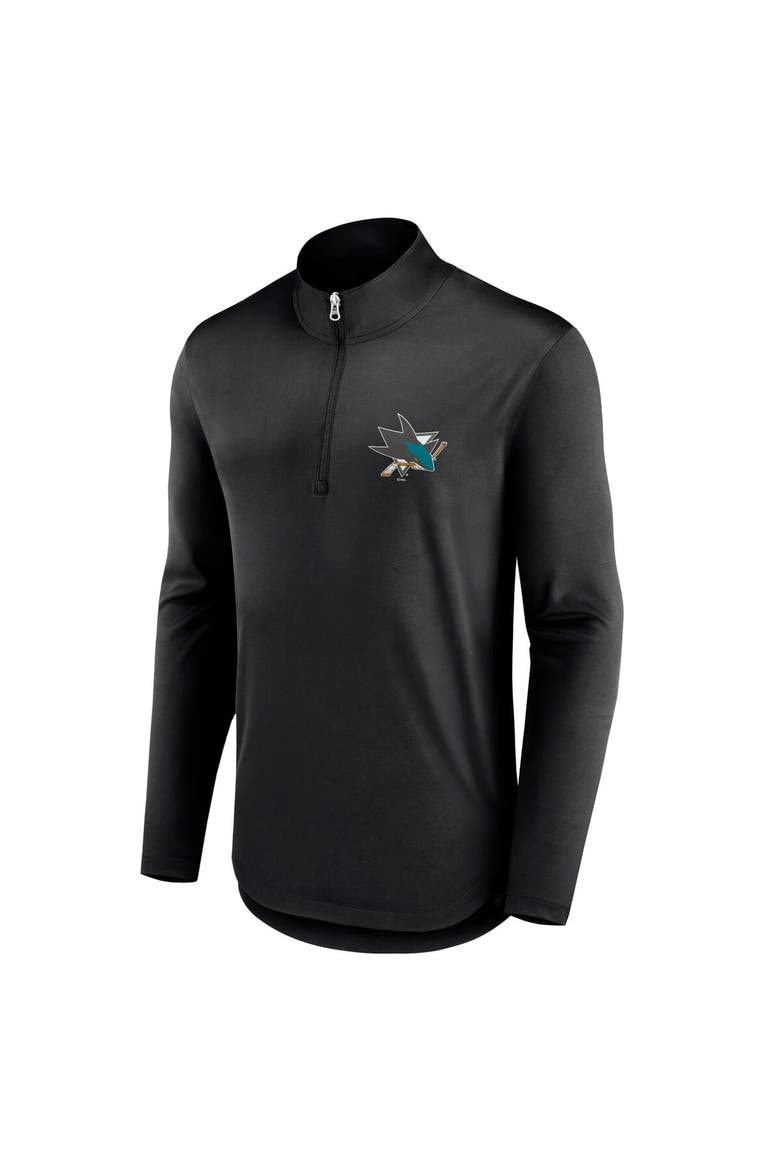 Men's Fanatics Branded Black San Jose Sharks Mock Neck Quarter-Zip Top, Alternate, color, Black