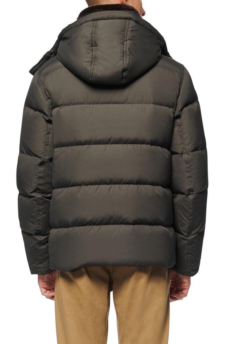 Baltic Faux Fur Trim Down & Feather Fill Parka, Alternate, color, SMOKE