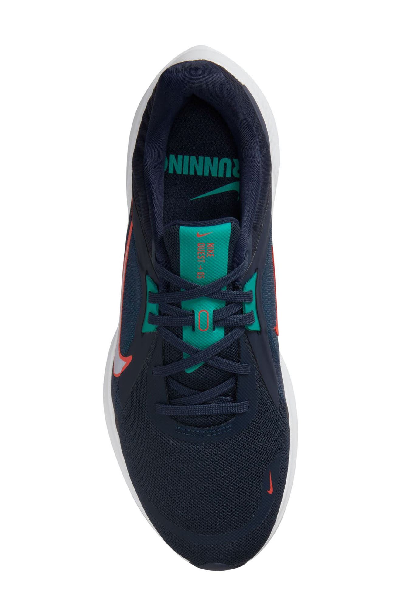 Nike Quest 5 Sneaker, Alternate, color, 401 Obsidian/ White/ Jade/ Red
