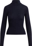 Favorite Daughter Amelia Rib Merino Wool Turtleneck Top