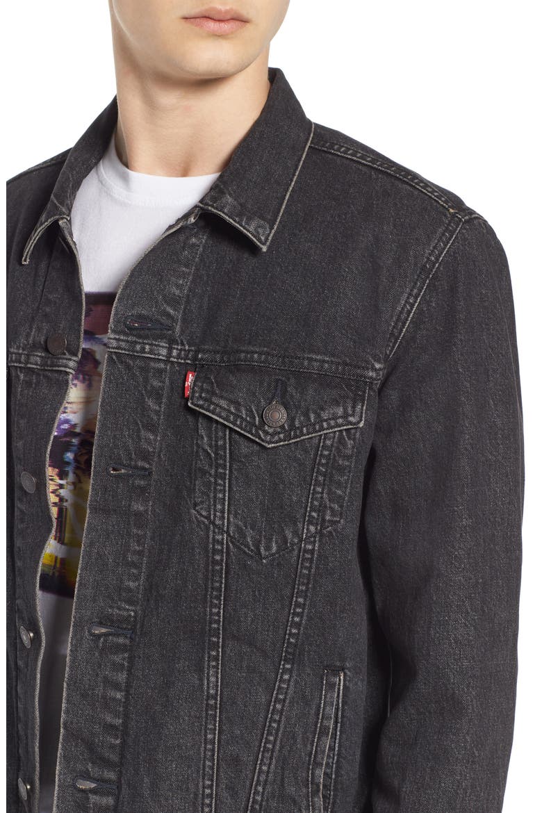 Levi's® Trucker Denim Jacket, Alternate, color, BLACK FEGIN