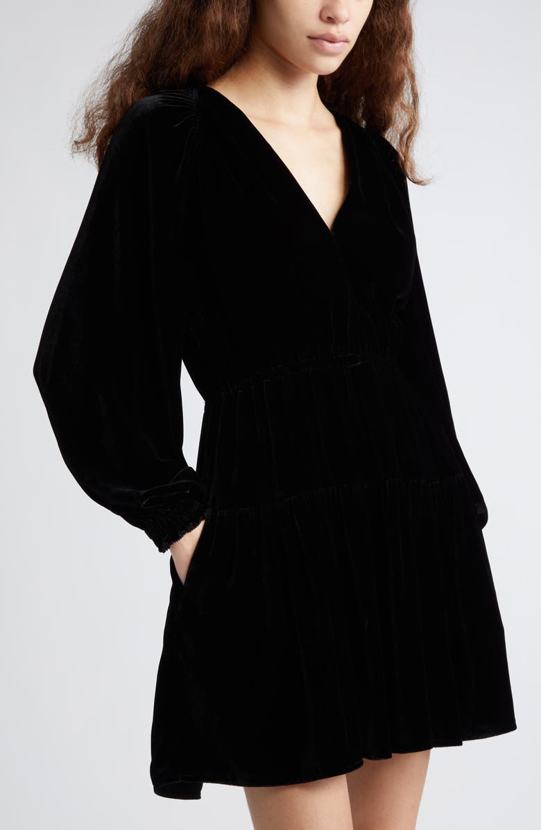 Ulla Johnson Audrey Long Sleeve Velvet Minidress, Alternate, color, 