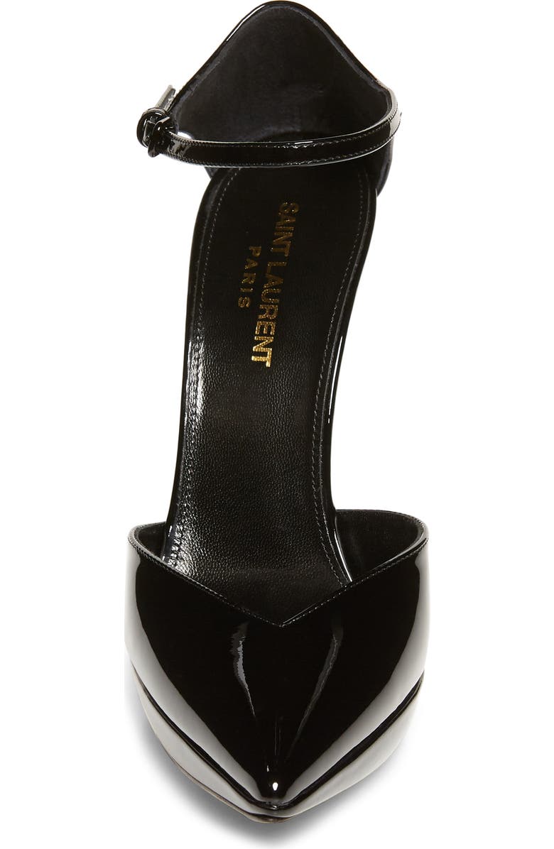 Saint Laurent Zizi Ankle Strap Pointed Toe Platform Pump, Alternate, color,