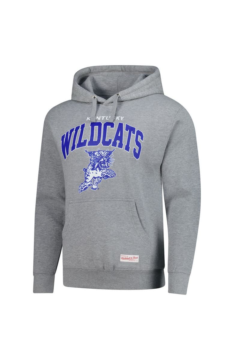 Mitchell & Ness Men's Mitchell & Ness  Heather Gray Kentucky Wildcats Classic Arch Pullover Hoodie, Alternate, color, Heather Gray