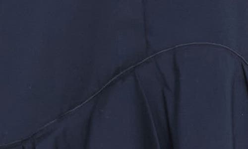 Lafayette 148 New York Long Sleeve Stretch Cotton Blend Asymmetric Shirtdress In Blue