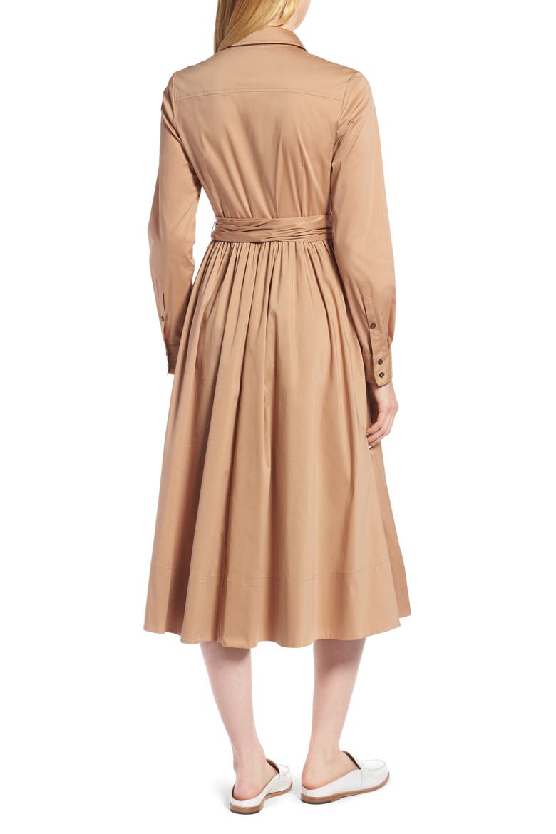 Midi Shirtdress, Alternate, color, TAN TANNIN