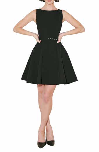 Belted Bateau Neck Minidress