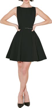 FREEMARKET Belted Bateau Neck Minidress