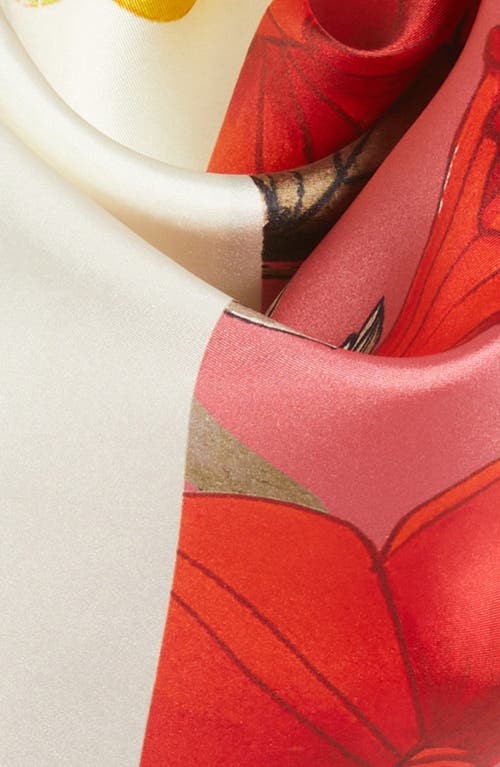 Nordstrom Printed Square Silk Scarf In Pink Split Floral