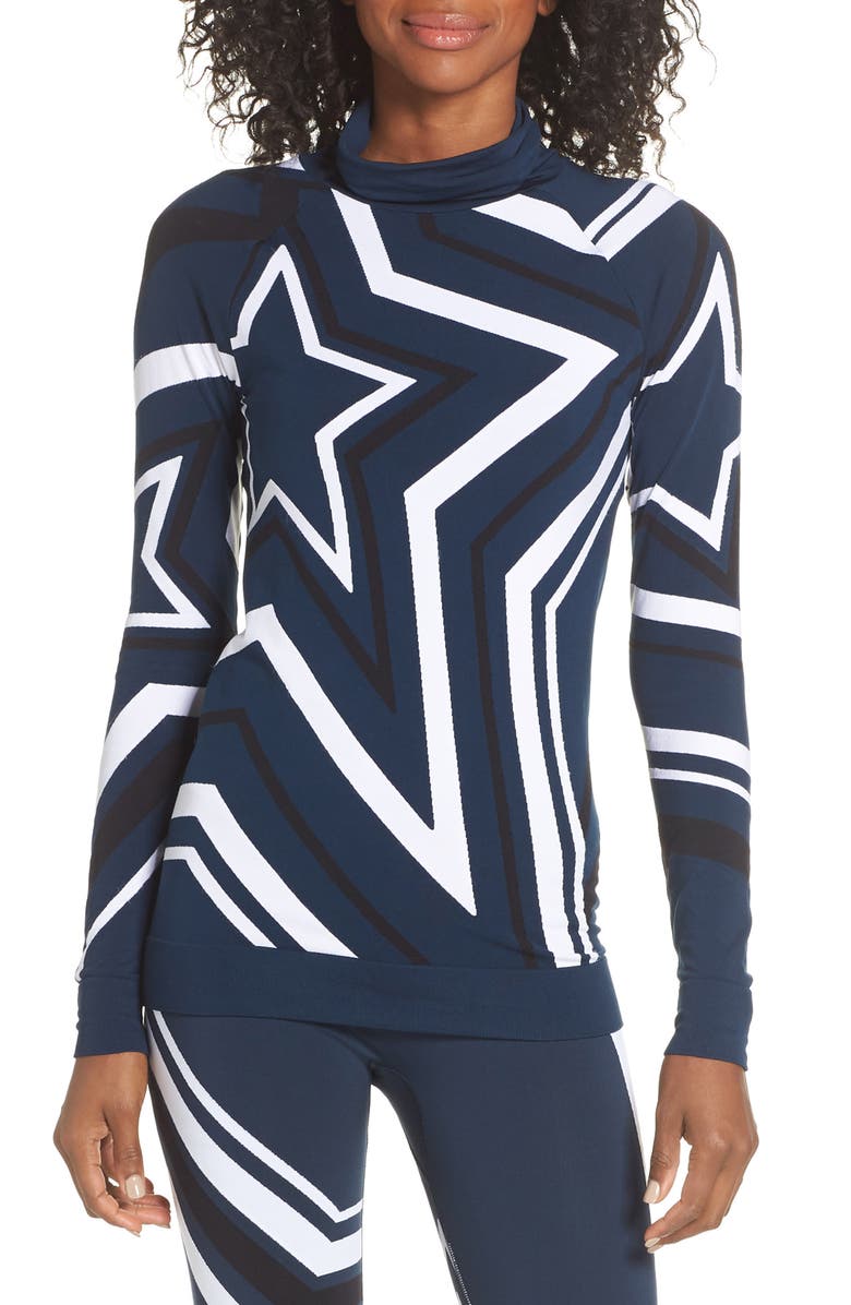 Sweaty Betty Festive Star Seamless Base Layer Top, Main, color,