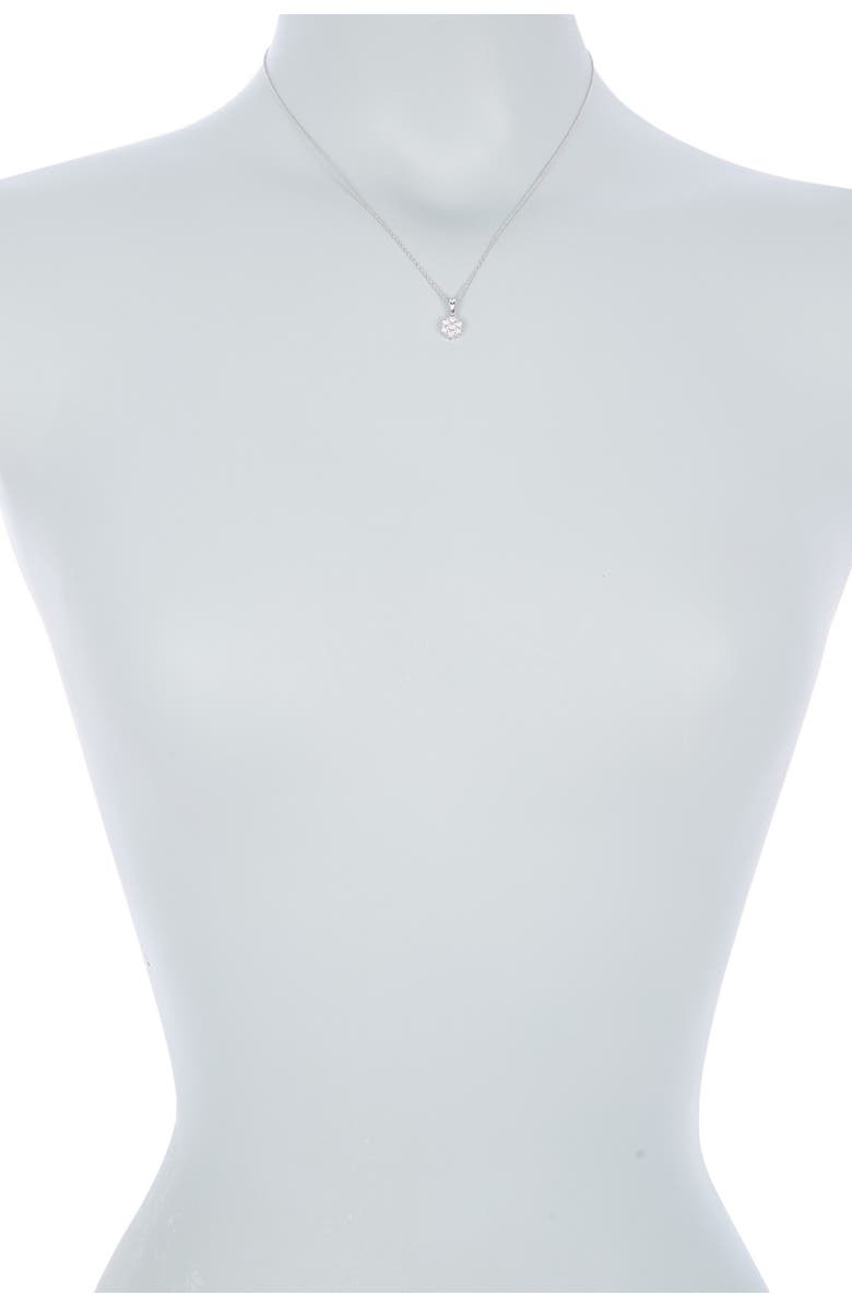 EFFY Sterling Silver Diamond Clover Pendant Necklace - 0.10 ctw, Alternate, color, White