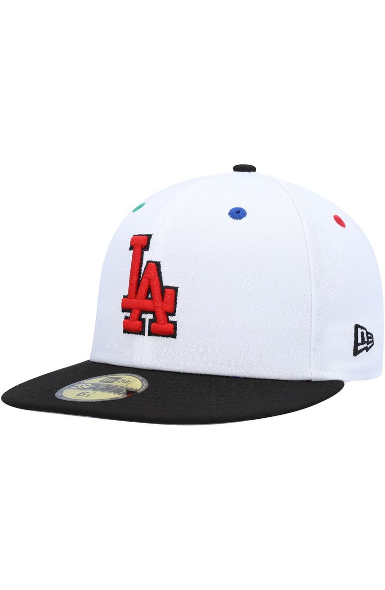 New Era Men's New Era White/Black Los Angeles Dodgers 60th Anniversary Primary Eye 59FIFTY Fitted Hat, Alternate, color, White
