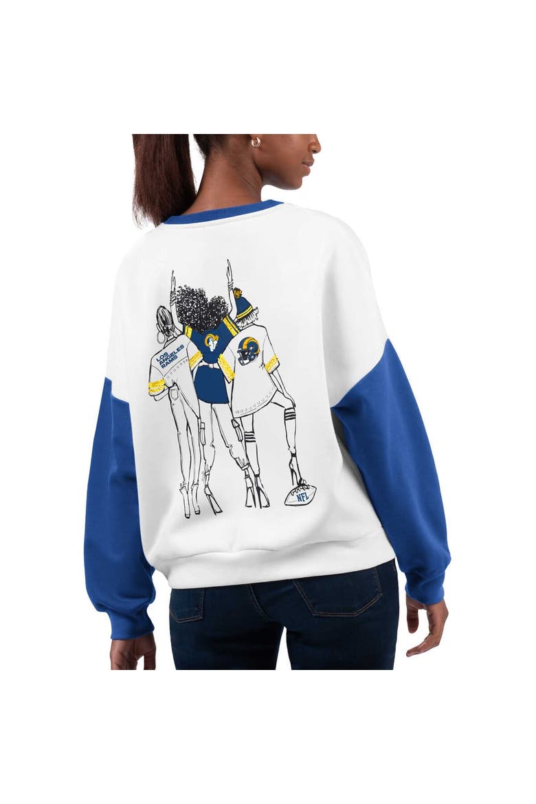 Women's G-III 4Her by Carl Banks White Los Angeles Rams A-Game Pullover Sweatshirt, Alternate, color, White