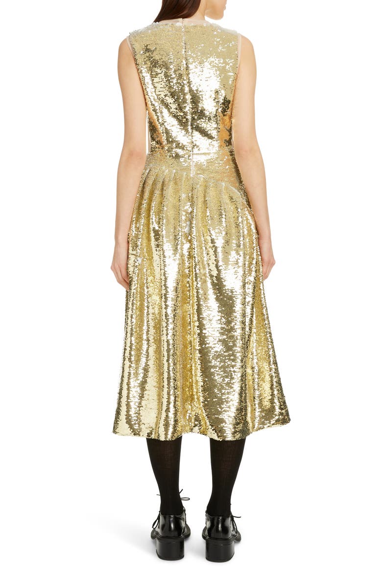 Sequin Midi Dress, Alternate, color, GOLD