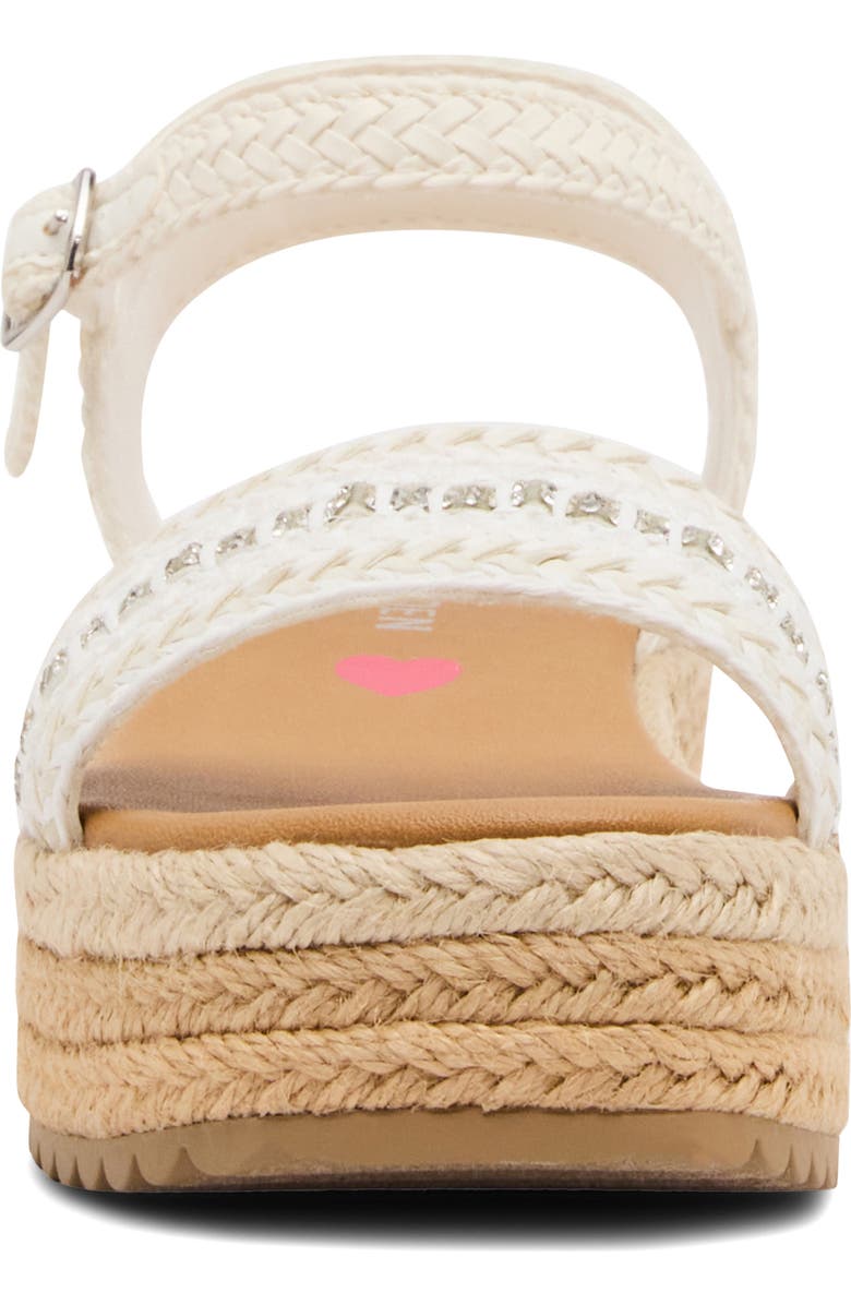 Steve Madden Kids' Jkiko Espadrille Ankle Strap Platform Wedge Sandal, Alternate, color, White