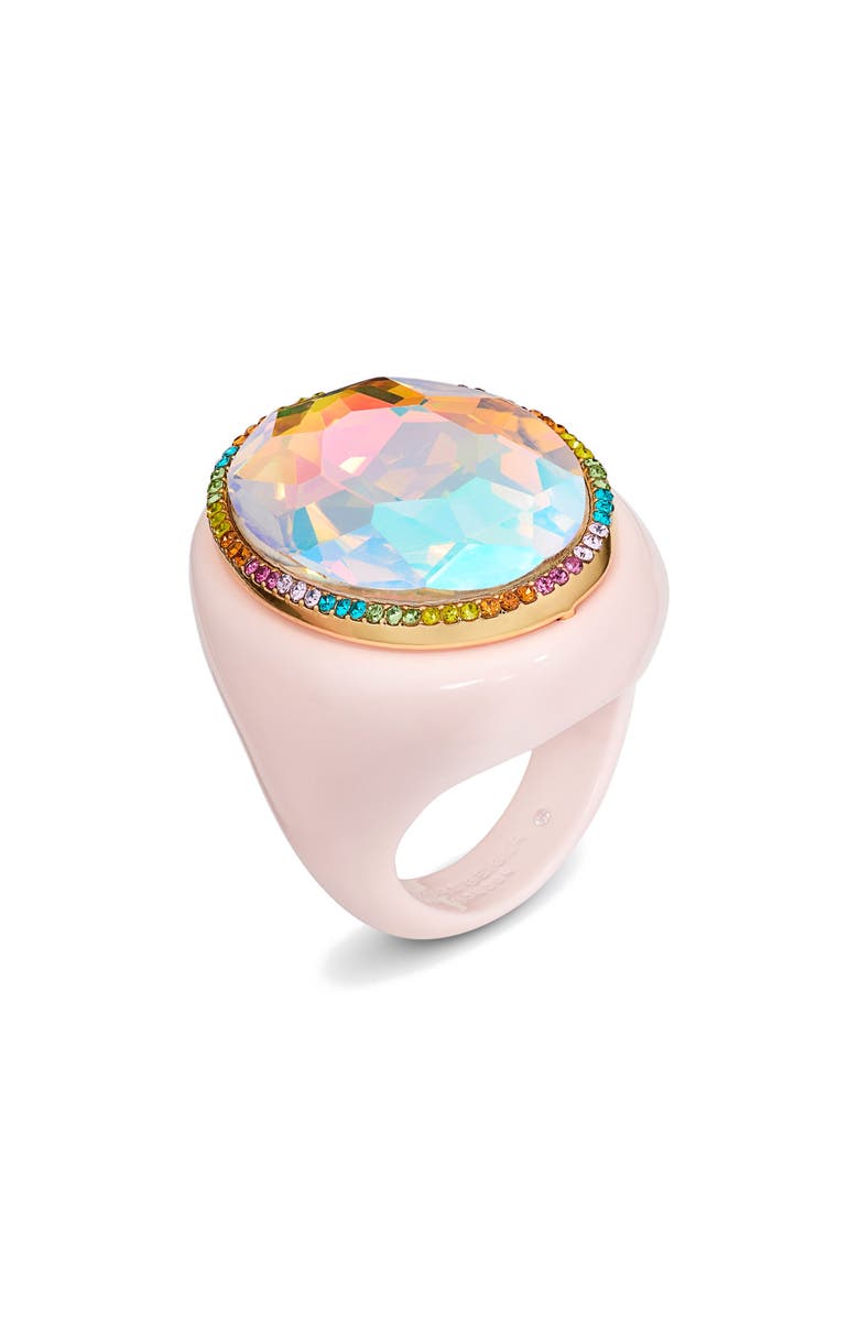 Kurt Geiger London Oval Stone Cocktail Ring, Main, color, Pink