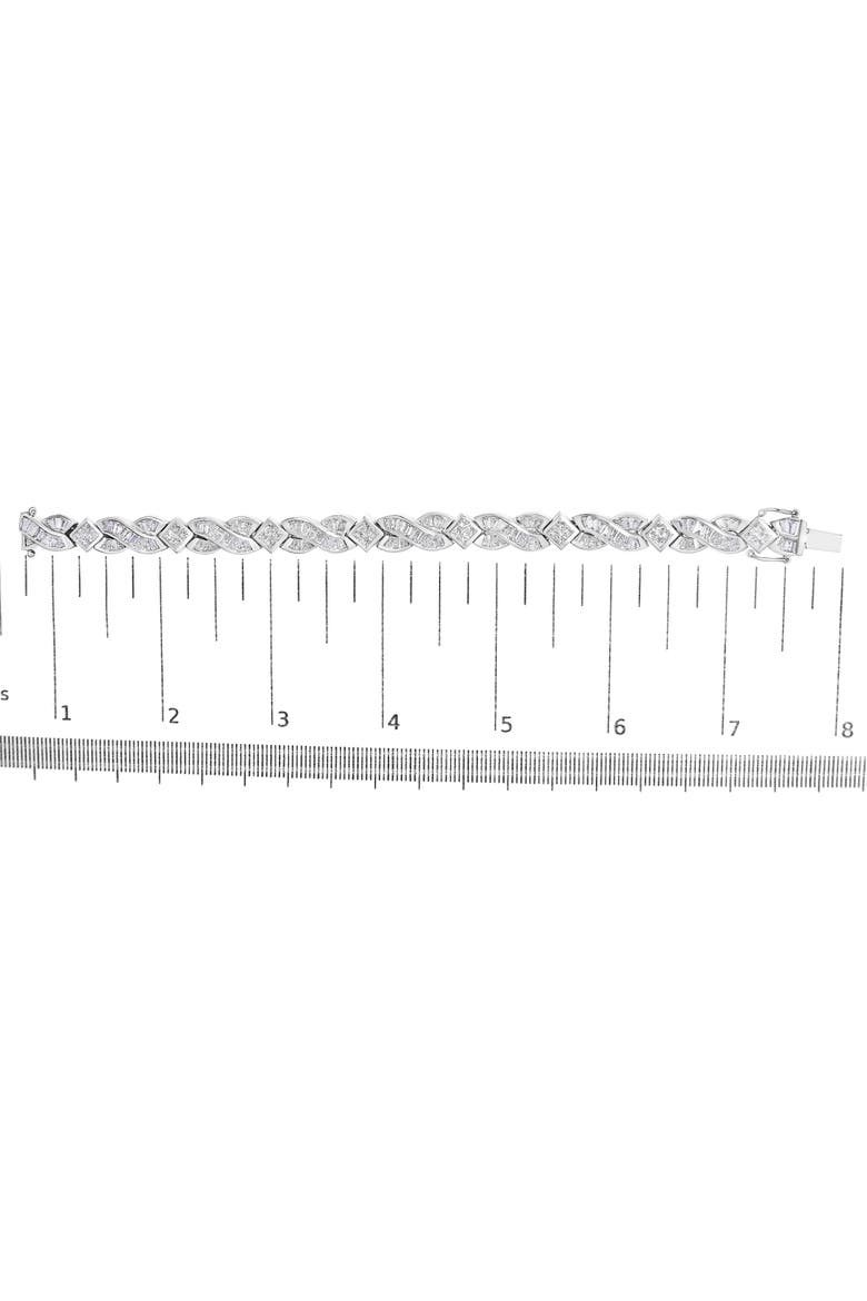 14K White Gold 8 1/5 Cttw Diamond Geometric Twisted Link Bracelet, Alternate, color, White Gold