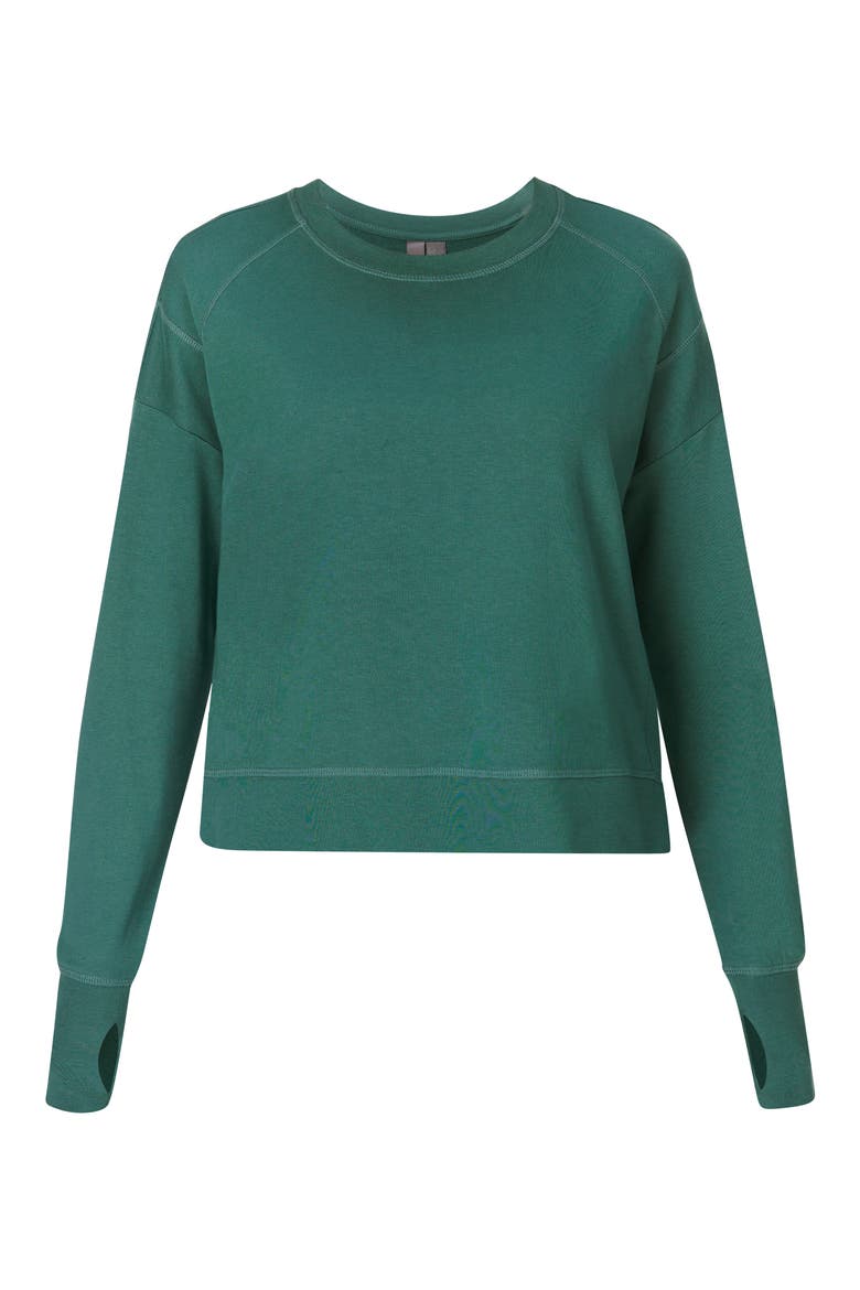 After Class Crop Sweatshirt, Alternate, color, GLADE GREEN