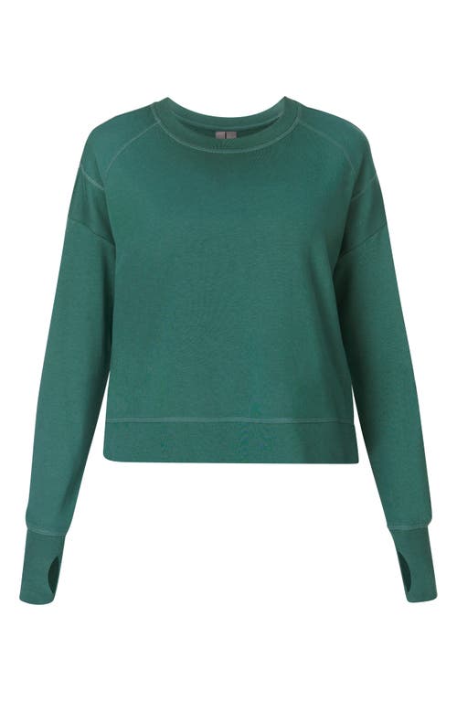 Sweaty Betty After Class Crop Sweatshirt In Glade Green