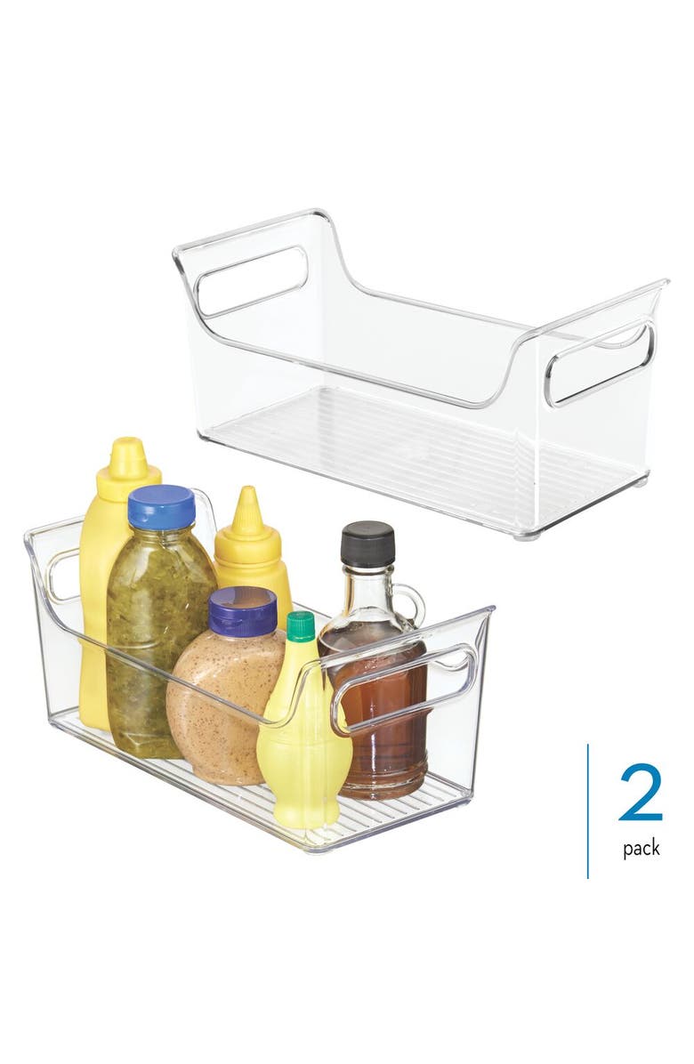 iDesign Plastic Condiment Organizer with Handles, Set of 2, Clear, Made in USA, Alternate, color, Clear