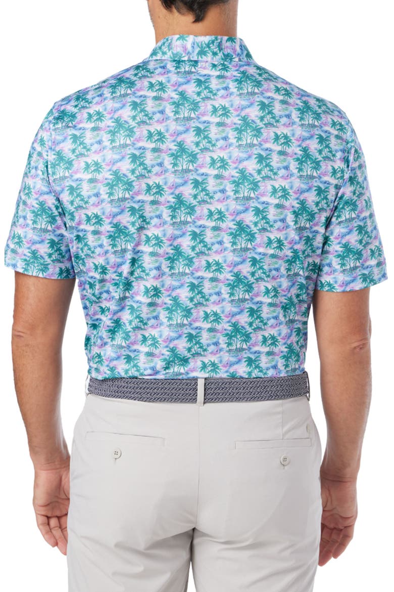 Compass Print Polo, Alternate, color, BLUE PARADISE