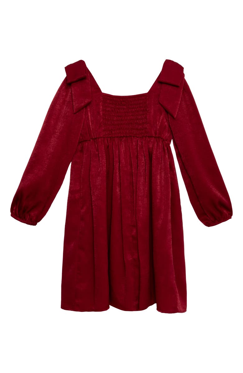 Speechless Kids' Bow Shoulder Satin Dress, Alternate, color, Red
