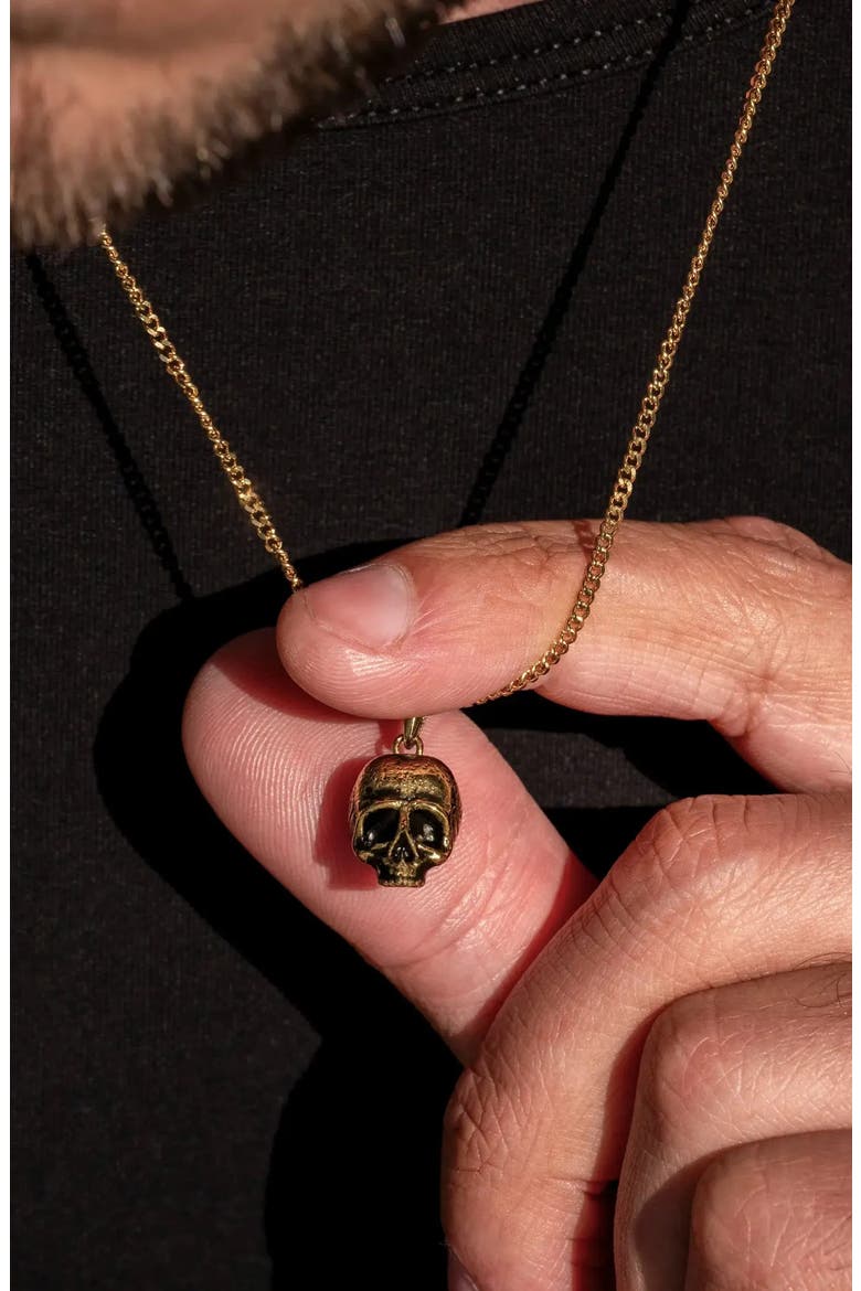 Men's Memento Mori Necklace, Alternate, color, GOLD