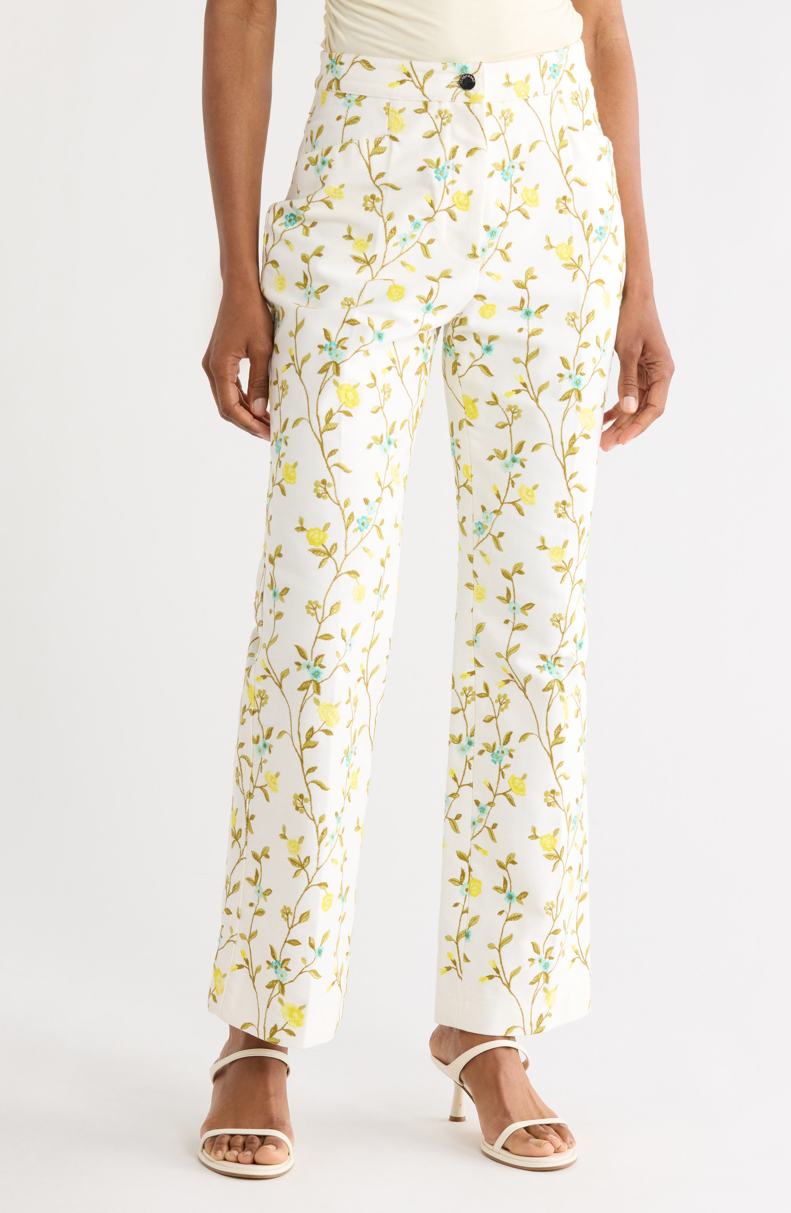 Longchamp Floral Cotton Blend Pants