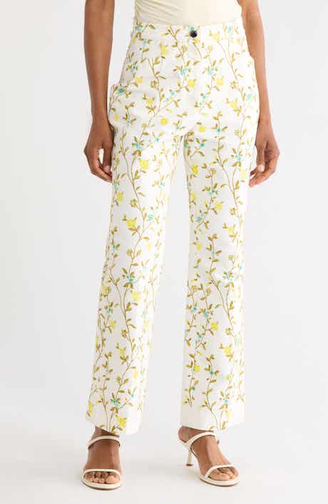 Longchamp Floral Cotton Blend Pants